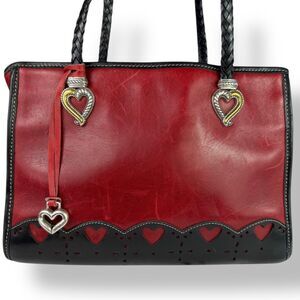 Brighton Y2K Red Leather Heart Tote Romantic Western Cottagecore Bag